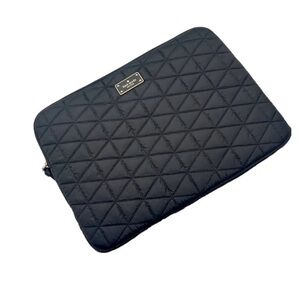 Kate Spade Black Avenue Quilted Laptop Sleeve 10"Wx8"H